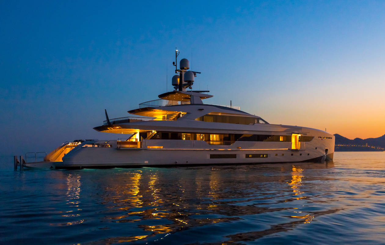 Luxury Yacht at sunset